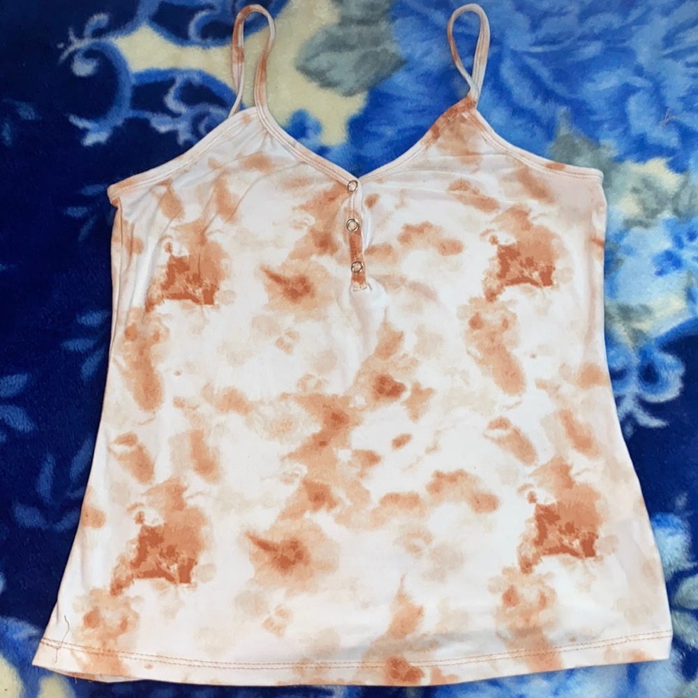 Orange & White Tie Dye Tank Top! Very Cozy & Soft! Size Medium!